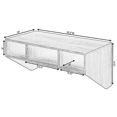 Wall Mounted Office Computer Desk With Three Compartments