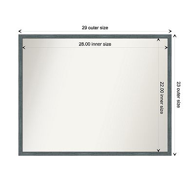 Dixie Rustic Narrow Non-beveled Wood Bathroom Wall Mirror