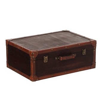 Vintiquewise Vintage-Style Decorative Wooden Display Suitcase Box Antique-Inspired Design