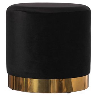 Modern Round Velvet Fabric Standard Ottoman Stool