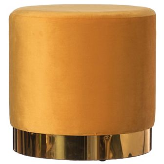 Modern Round Velvet Fabric Standard Ottoman Stool