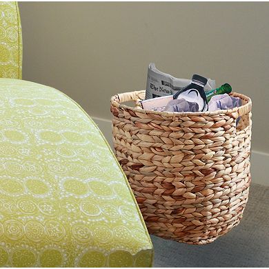 Vanity Bathroom Set of 4 - Magazine Basket, Tissue Roll Holder, Tissue Box Cover, and Wastebasket