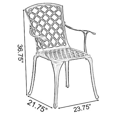 Indoor and Outdoor Dining Chairs Cast Aluminum