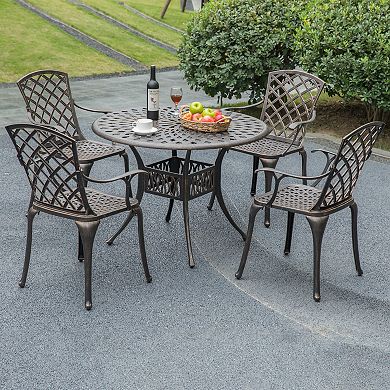 Indoor and Outdoor Dining Chairs Cast Aluminum