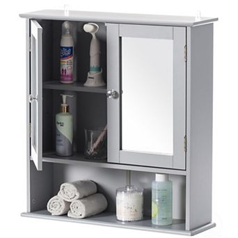 Black Mirror Wall Mounted Cabinet For the Bathroom and Vanity with Adjustable Shelves