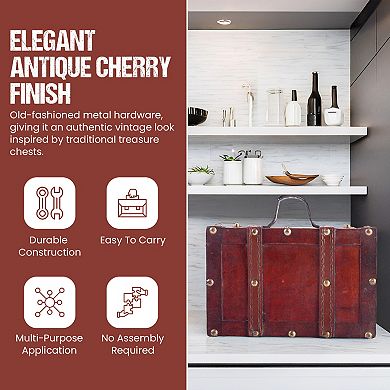 Old Style Wooden Suitcase with Straps