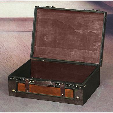 Old Style Wooden Suitcase with Straps