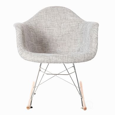 Mid-Century Modern Style Fabric Rocking Chair