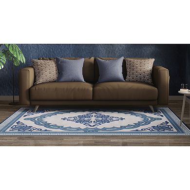 Deerlux Transitional Living Room Area Rug with Nonslip Backing