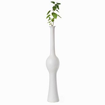 Unique Style Floor Vase for Entryway Dining or Living Room, White Ceramic 42.5 in.