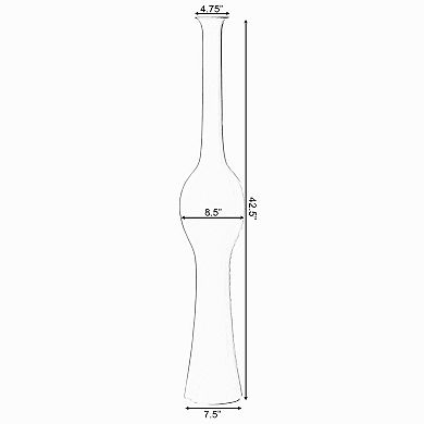 Unique Style Floor Vase for Entryway Dining or Living Room, White Ceramic 42.5 in.