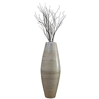 Tall Bamboo Floor Vase Cylinder, for Dining, Living Room, Entryway Decoration