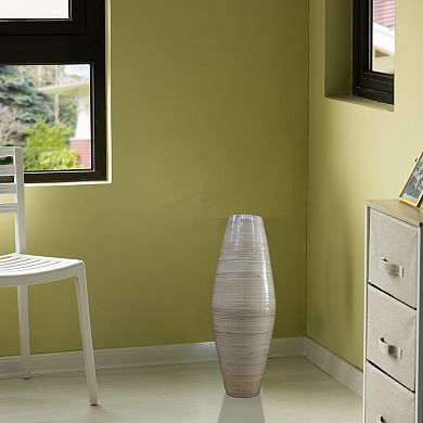 Tall Bamboo Floor Vase Cylinder, for Dining, Living Room, Entryway Decoration