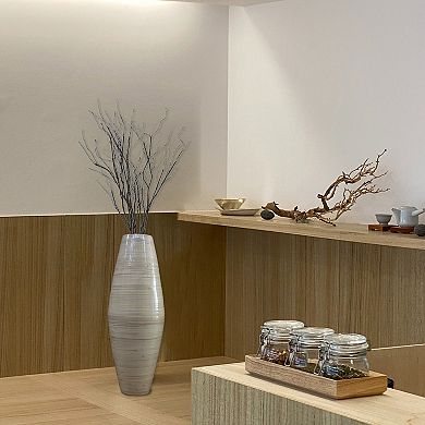 Tall Bamboo Floor Vase Cylinder, for Dining, Living Room, Entryway Decoration