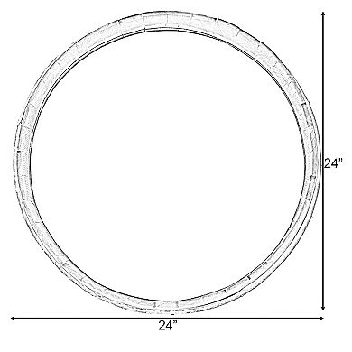 Rustic Wood and Galvanized Metal Framed Wine Barrel Shaped Wall Mirror