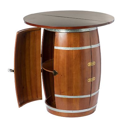 Wine Barrel Round Table Wine Storage Cabinet