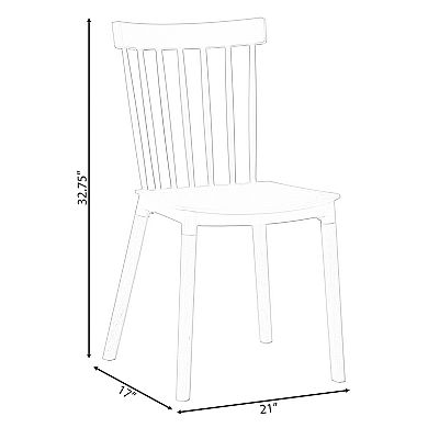 Modern Plastic Dining Chair Windsor Design with Beech Wood Legs