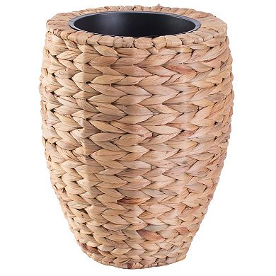 Water Hyacinth Round Floor Planter with Metal Pot