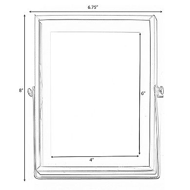 Metal Floating Tabletop Photo Picture Frame with Glass Cover and Easel Stand