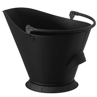 Indoor and Outdoor Black Iron Ash Bucket Use for Fire Pit, Wood Burning Stove, Grill