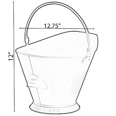 Indoor and Outdoor Black Iron Ash Bucket Use for Fire Pit, Wood Burning Stove, Grill