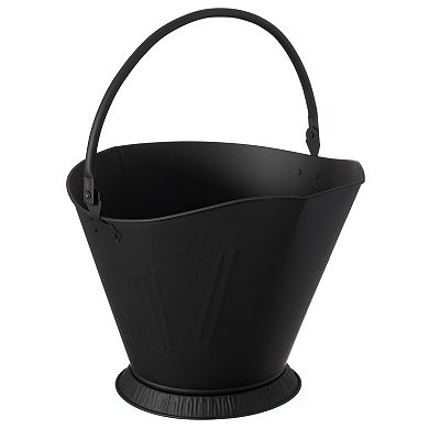 Indoor and Outdoor Black Iron Ash Bucket Use for Fire Pit, Wood Burning Stove, Grill