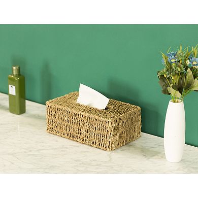 Woven Seagrass Wicker Tissue Box Cover Holder