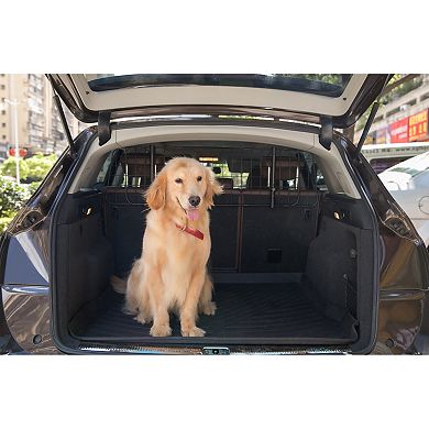Adjustable Pet Barrier Gate For SUV's, Cars Vans and Vehicles Safety Car Divider for Dogs Pets, Wire Mesh Universal Fit