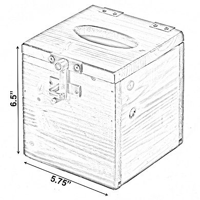 Wooden Rustic Lockable Tissue Box Cover Holder