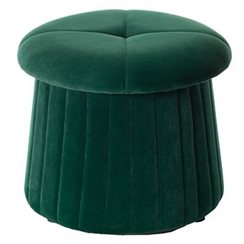 Modern Tufted Velvet Mushroom Shape Storage Ottoman Stool Trunk