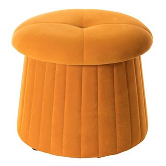 Modern Tufted Velvet Mushroom Shape Storage Ottoman Stool Trunk