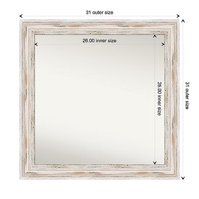 Alexandria Non-beveled Wood Bathroom Wall Mirror