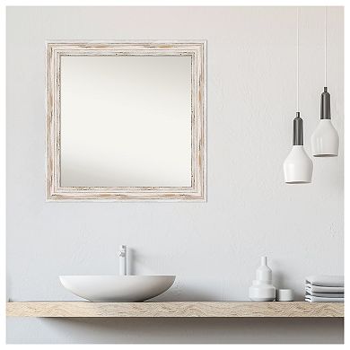 Alexandria Non-beveled Wood Bathroom Wall Mirror