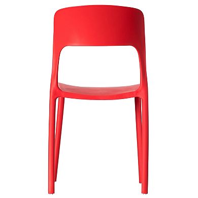 Modern Plastic Outdoor Dining Chair with Open Curved Back