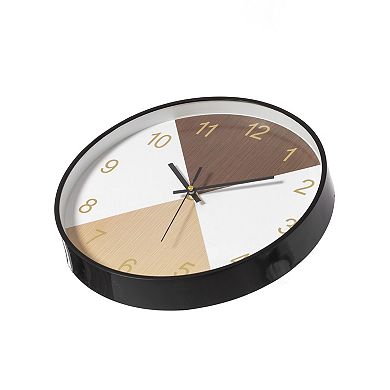 Decorative Modern Round Wood- Looking Plastic Wall Clock