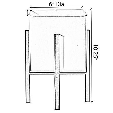 Indoor and Outdoor White Iron Planting Box with Black Wooden Frame