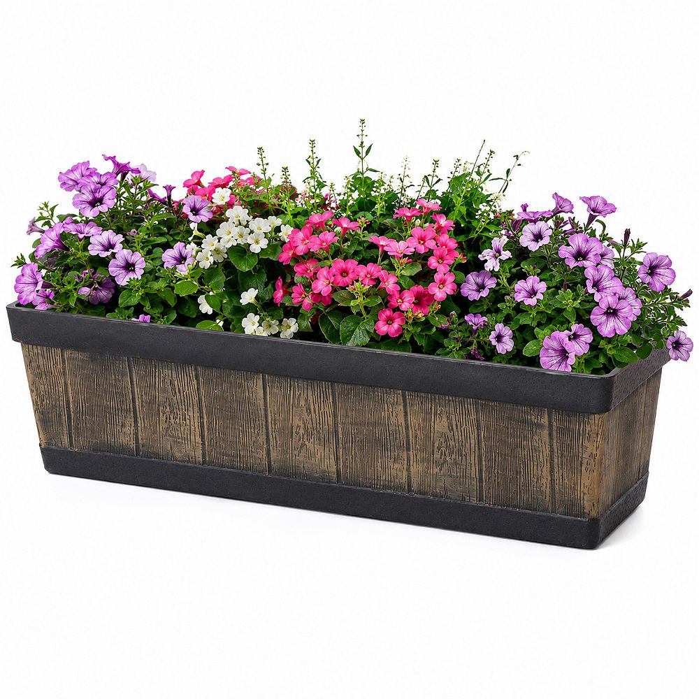 Outdoor and Indoor Rectangle Trough Plastic Planter Box