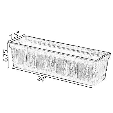 Outdoor and Indoor Rectangle Trough Plastic Planter Box