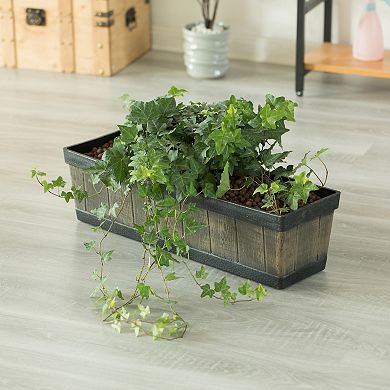 Outdoor and Indoor Rectangle Trough Plastic Planter Box