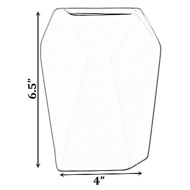 Decorative Ceramic Multi Paned Vase, Modern Style Centerpiece Table Vase