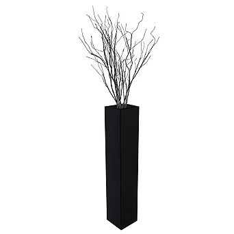 Tall Rectangular Wooden Modern Floor Vase