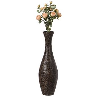 Modern Decorative Textured Design Floor Flower Vase, for Living Room, Entryway or Dining Room