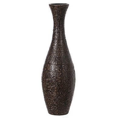 Modern Decorative Textured Design Floor Flower Vase, for Living Room, Entryway or Dining Room
