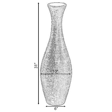 Modern Decorative Textured Design Floor Flower Vase, for Living Room, Entryway or Dining Room
