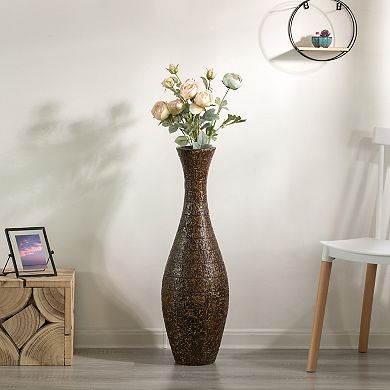 Modern Decorative Textured Design Floor Flower Vase, for Living Room, Entryway or Dining Room