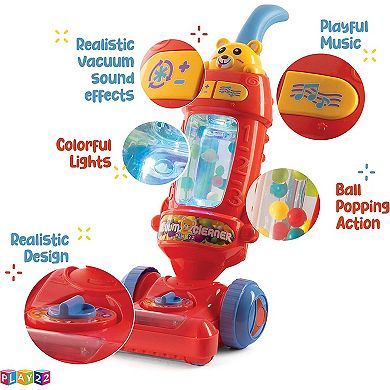 Kids Vacuum Cleaner Toy for Toddler with Lights & Sounds Effects & Ball-Popping Action