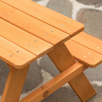 Wooden Kids Outdoor Picnic Table for Garden and Backyard