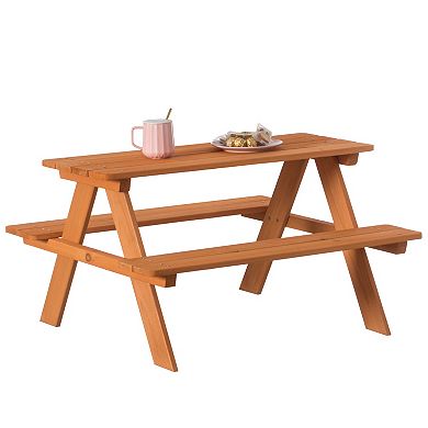 Wooden Kids Outdoor Picnic Table for Garden and Backyard