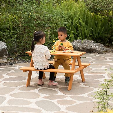 Wooden Kids Outdoor Picnic Table for Garden and Backyard