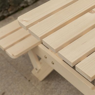 Outdoor Wooden Patio Deck Garden 6-Person Picnic Table